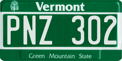 VT license plate PNZ302