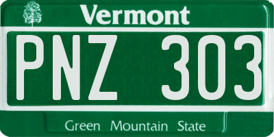 VT license plate PNZ303