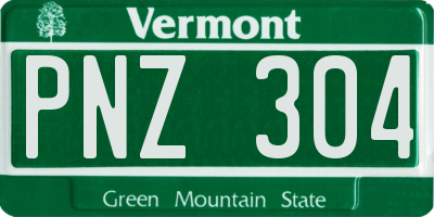 VT license plate PNZ304