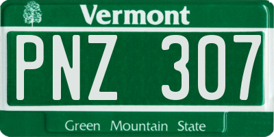 VT license plate PNZ307