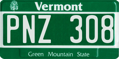 VT license plate PNZ308