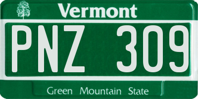 VT license plate PNZ309