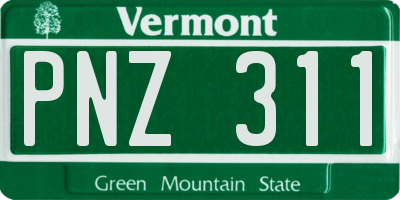 VT license plate PNZ311