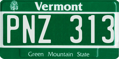 VT license plate PNZ313