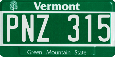 VT license plate PNZ315