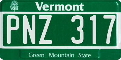VT license plate PNZ317