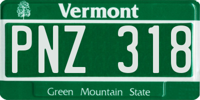 VT license plate PNZ318