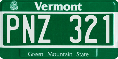 VT license plate PNZ321