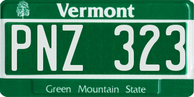 VT license plate PNZ323