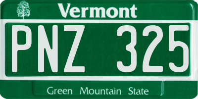 VT license plate PNZ325