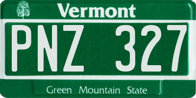 VT license plate PNZ327