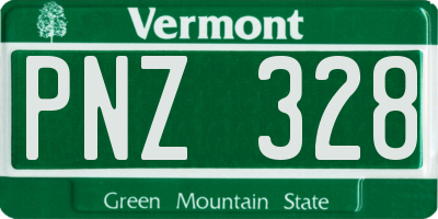 VT license plate PNZ328