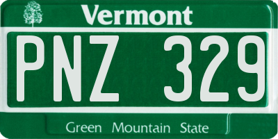 VT license plate PNZ329