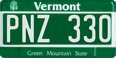 VT license plate PNZ330