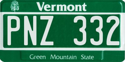 VT license plate PNZ332