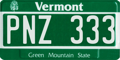 VT license plate PNZ333