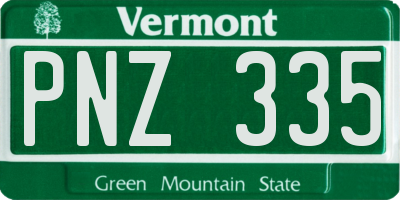 VT license plate PNZ335