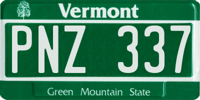 VT license plate PNZ337