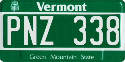VT license plate PNZ338