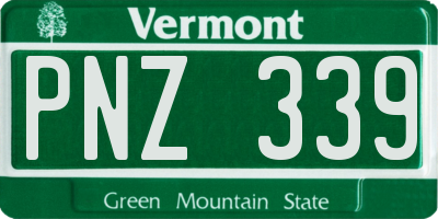 VT license plate PNZ339