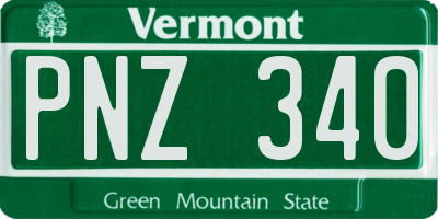 VT license plate PNZ340