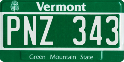 VT license plate PNZ343