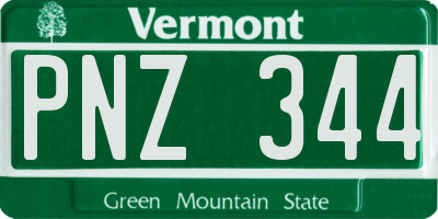 VT license plate PNZ344