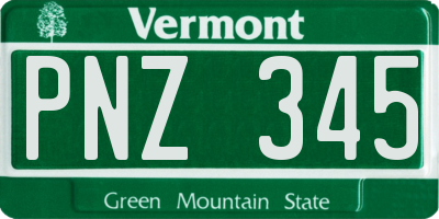 VT license plate PNZ345