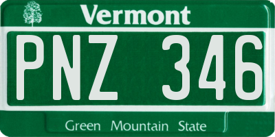VT license plate PNZ346