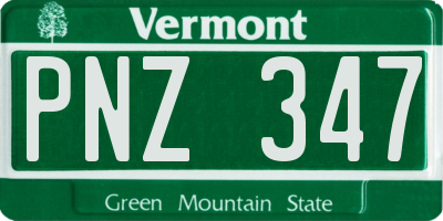 VT license plate PNZ347
