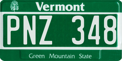 VT license plate PNZ348