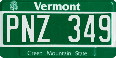 VT license plate PNZ349