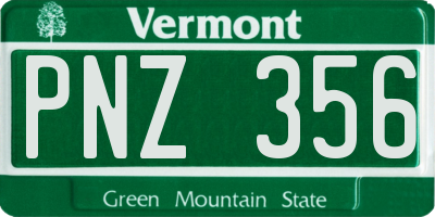 VT license plate PNZ356