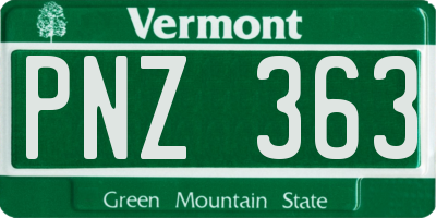 VT license plate PNZ363