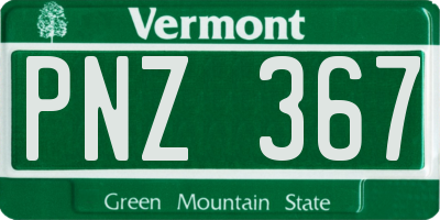 VT license plate PNZ367