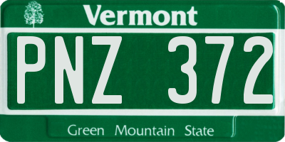 VT license plate PNZ372