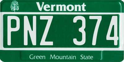 VT license plate PNZ374