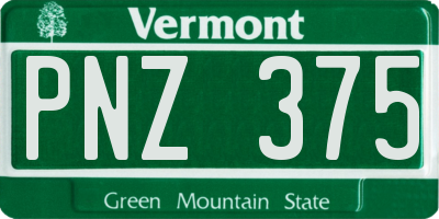 VT license plate PNZ375