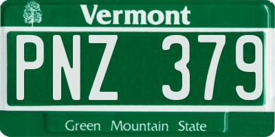 VT license plate PNZ379