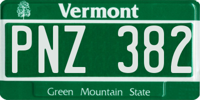VT license plate PNZ382