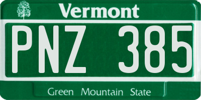 VT license plate PNZ385