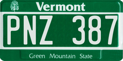 VT license plate PNZ387