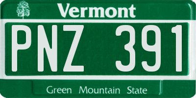 VT license plate PNZ391