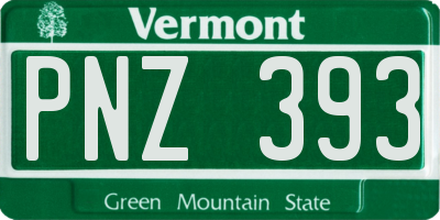 VT license plate PNZ393