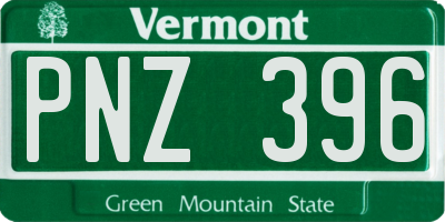 VT license plate PNZ396