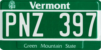 VT license plate PNZ397