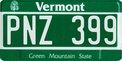 VT license plate PNZ399