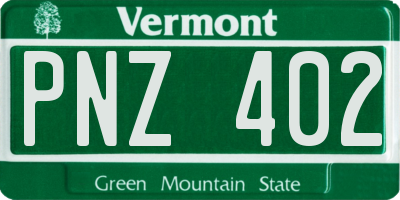 VT license plate PNZ402