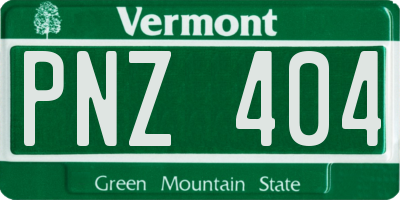 VT license plate PNZ404