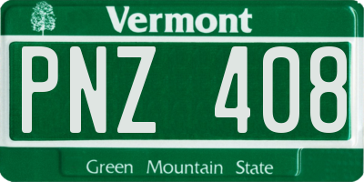 VT license plate PNZ408